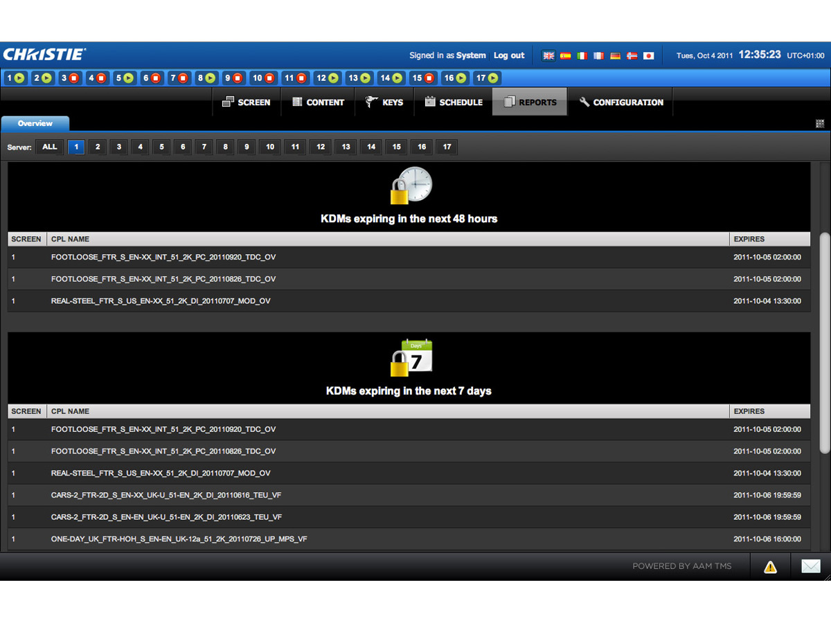 Christie® Avias-TMS™ Theater Management | 108-427104-XX