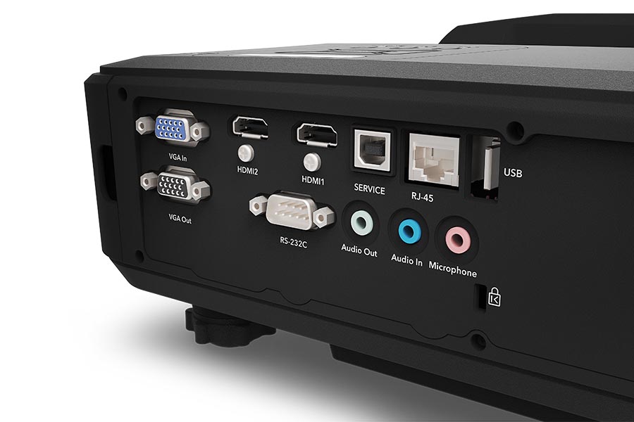 Christie Captiva DWU500S Closeup Inputs Black