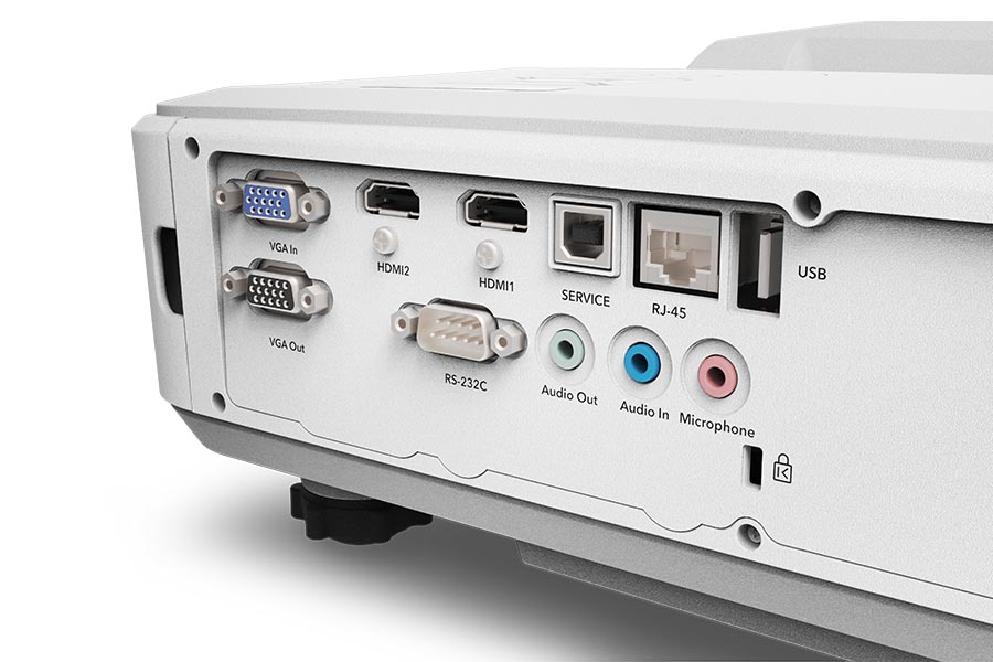 Christie Captiva DWU500S Closeup Inputs White