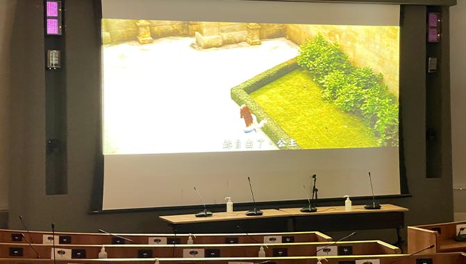 Mirage SST RGB pure laser projection in the new boardroom