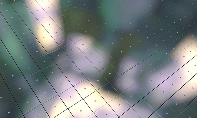 A close-up of a digital micromirror device. 