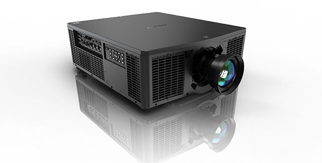 A side view of a Christie Jazz Series 1DLP laser projector.