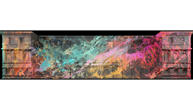 Fa&ccedil;ade of library at night lit up with projection mapping installation